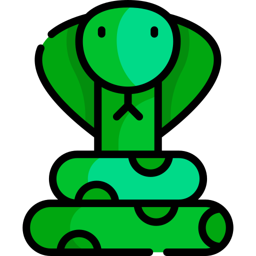serpente Kawaii Lineal color icona