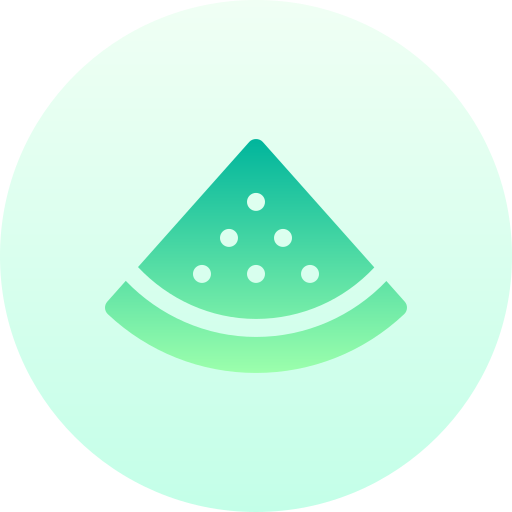 watermeloen Basic Gradient Circular icoon