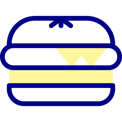 치즈버거 Detailed Mixed Lineal color icon