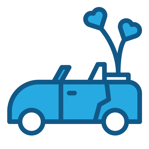 coche de bodas Generic Blue icono