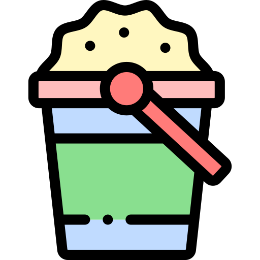 Sand bucket Detailed Rounded Lineal color icon