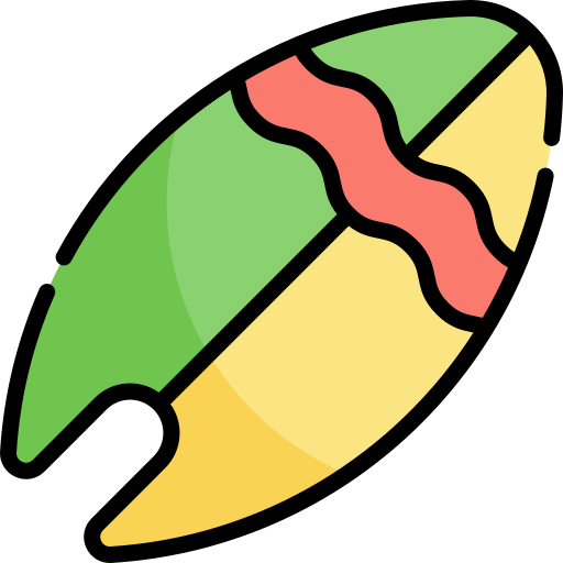 サーフボード Kawaii Lineal color icon