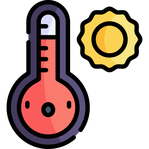 gorąca temperatura Kawaii Lineal color ikona