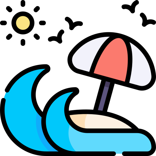 Beach Kawaii Lineal color icon