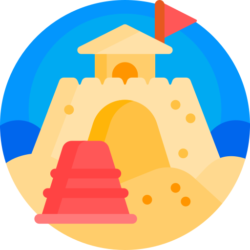 castello di sabbia Detailed Flat Circular Flat icona