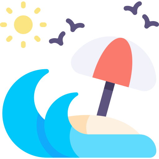 해변 Kawaii Flat icon