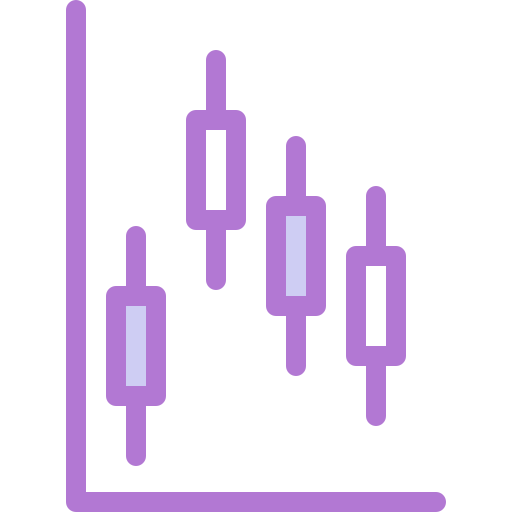 gráfico de velas Detailed color Lineal color Ícone