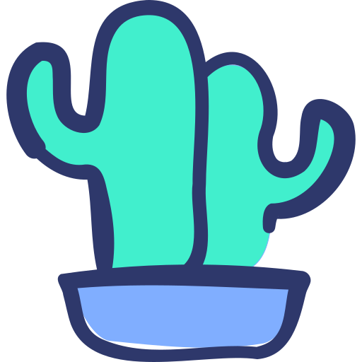 kaktus Basic Hand Drawn Lineal Color ikona