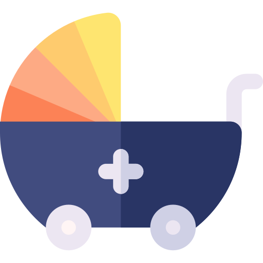 kinderwagen Basic Rounded Flat icon