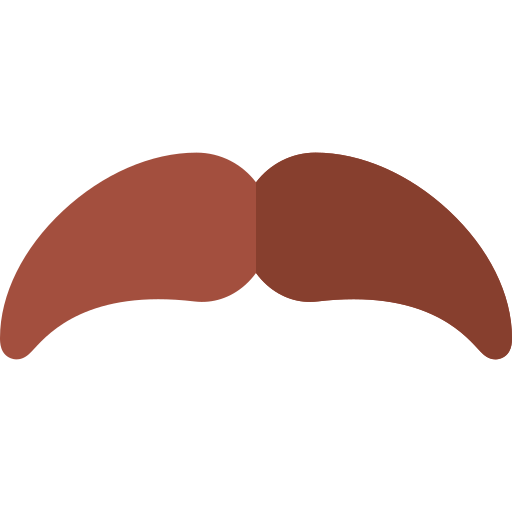 moustache Basic Rounded Flat Icône