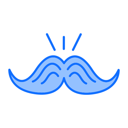 Mustache Generic Blue icon