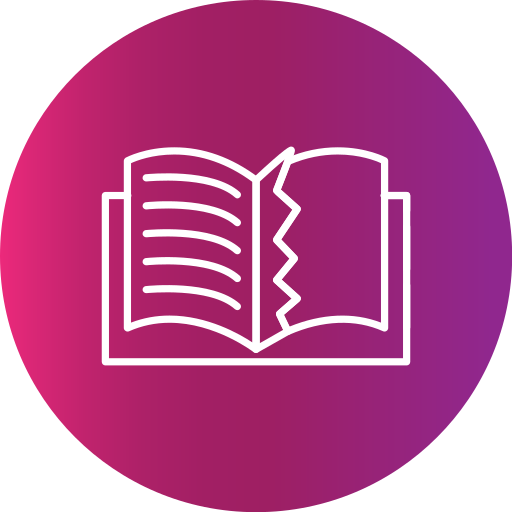 Teared book Generic Flat Gradient icon