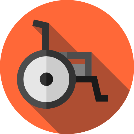 silla de ruedas Flat Circular Flat icono