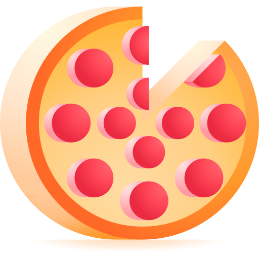 pizza 3D Toy Gradient Ícone
