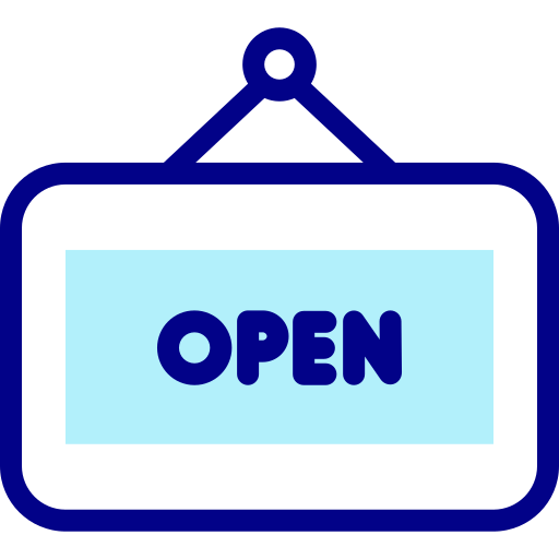 Open sign Detailed Mixed Lineal color icon
