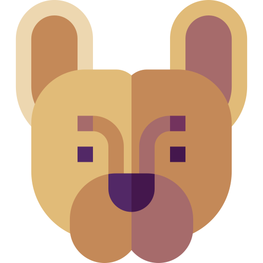 franse bulldog Basic Straight Flat icoon