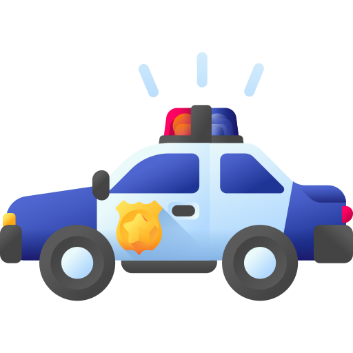 auto della polizia 3D Color icona