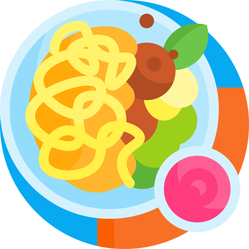 spaghetti Detailed Flat Circular Flat icona
