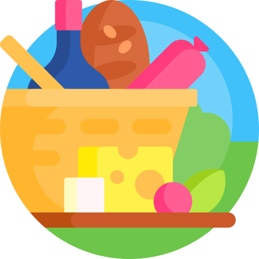 Picnic basket Detailed Flat Circular Flat icon