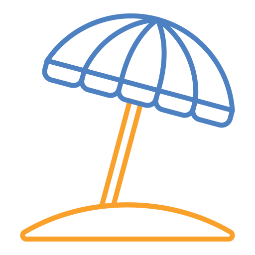 Sun umbrella Generic Outline Color icon