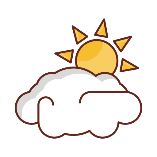nubes y sol Vector Stall Lineal Color icono