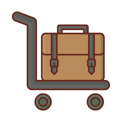 carrito de equipaje Vector Stall Lineal Color icono