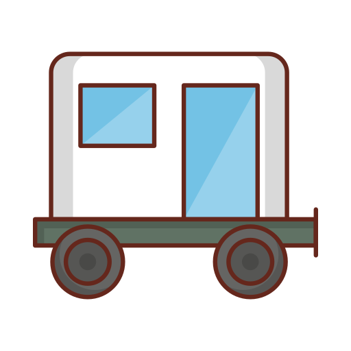 caravana Vector Stall Lineal Color icono
