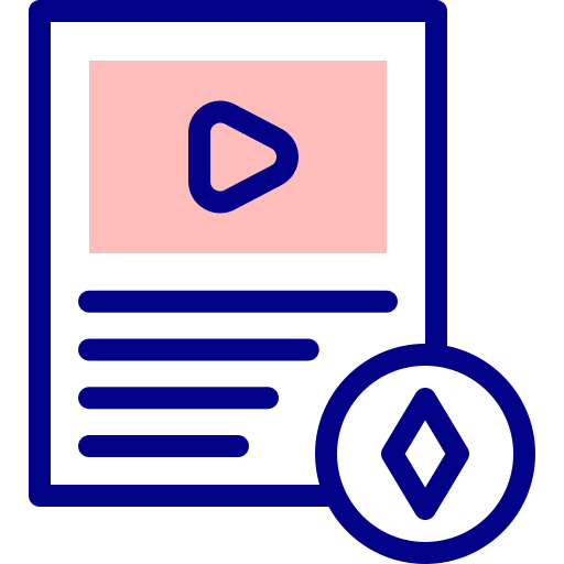 video Detailed Mixed Lineal color icon