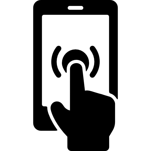 téléphone avec main  Icône
