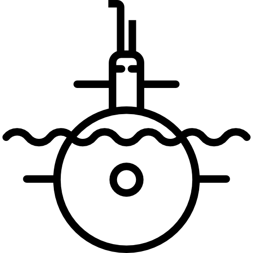 vista frontal del submarino Special Lineal icono