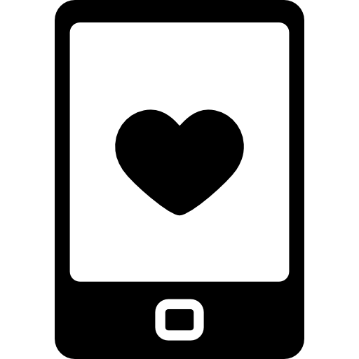 Телефон с сердцем  иконка