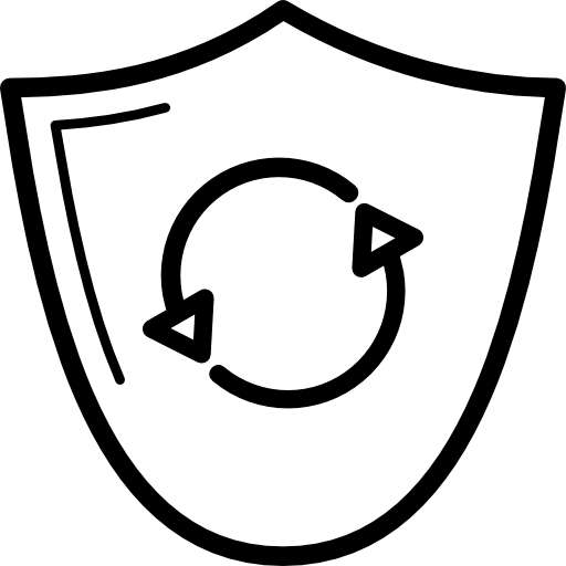 곡선 화살표가있는 방패  icon