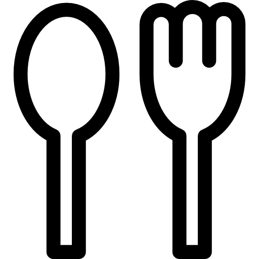 une cuillère et une fourchette  Icône