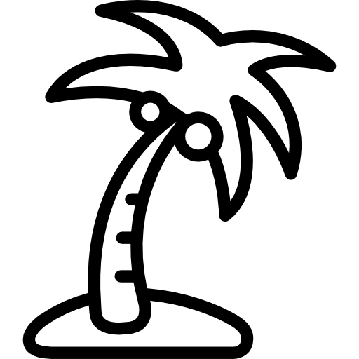 palmier avec des coconautes  Icône