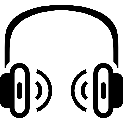 Headphones with Sound waves  icon