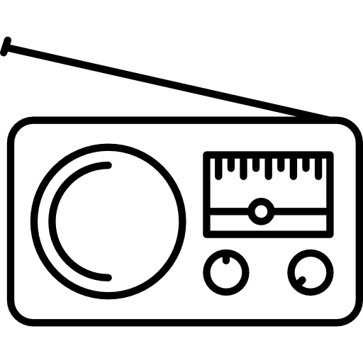 oude radio met antenne  icoon
