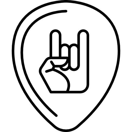 púa de guitarra con mano  icono