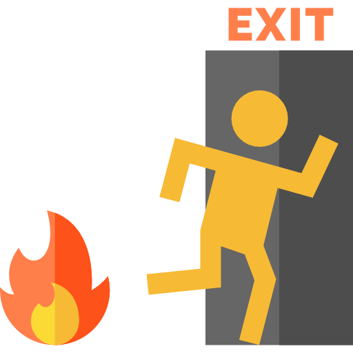 salida de incendios Basic Straight Flat icono