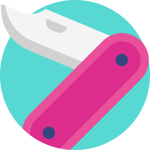cuchillo de bolsillo Detailed Flat Circular Flat icono
