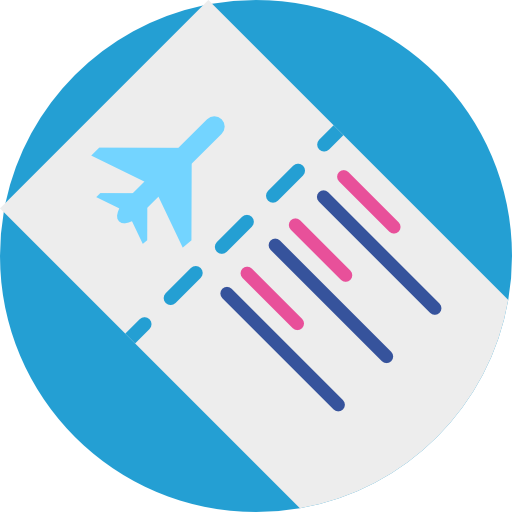 Plane ticket Detailed Flat Circular Flat icon
