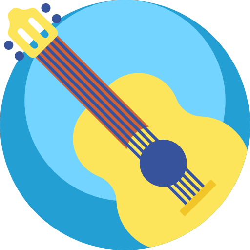 gitara Detailed Flat Circular Flat ikona