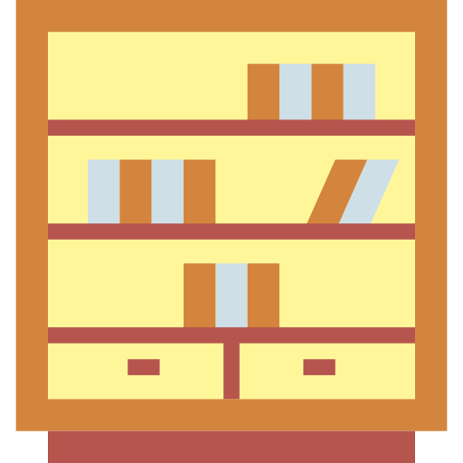 Bookshelf Smalllikeart Flat icon