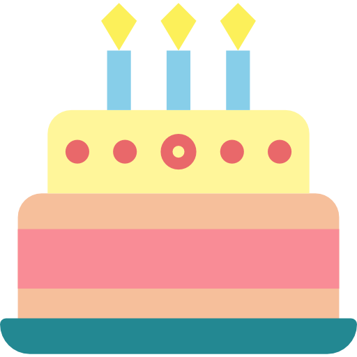 tort urodzinowy Smalllikeart Flat ikona