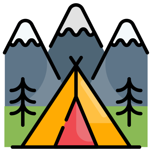 Зимний лагерь Generic Outline Color иконка