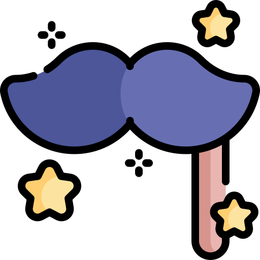 수염 Kawaii Lineal color icon