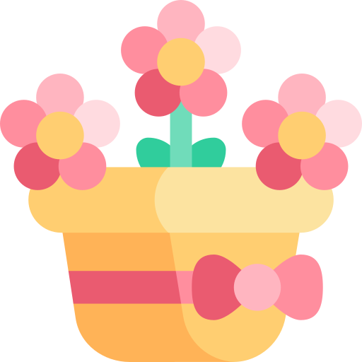 vaso di fiori Kawaii Flat icona