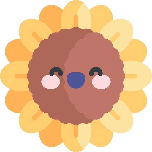 girasol Kawaii Flat icono