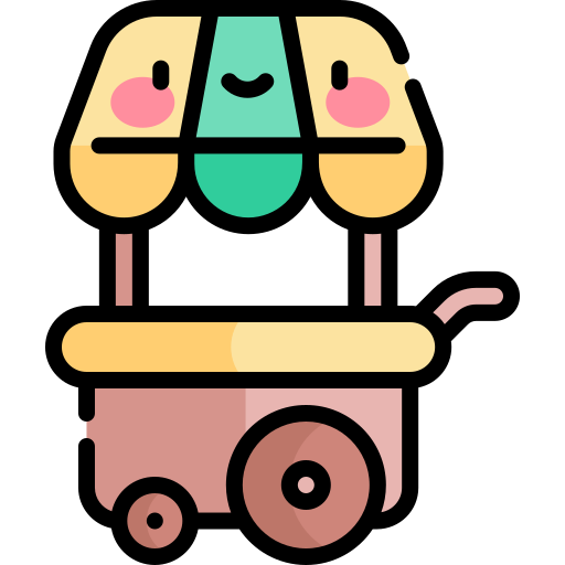 carrello alimentare Kawaii Lineal color icona