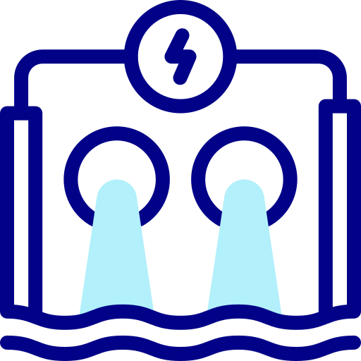 Hydro power Detailed Mixed Lineal color icon