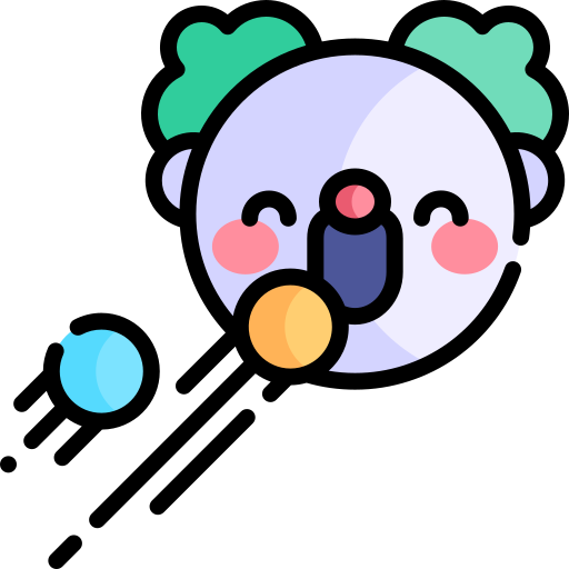 клоун Kawaii Lineal color иконка